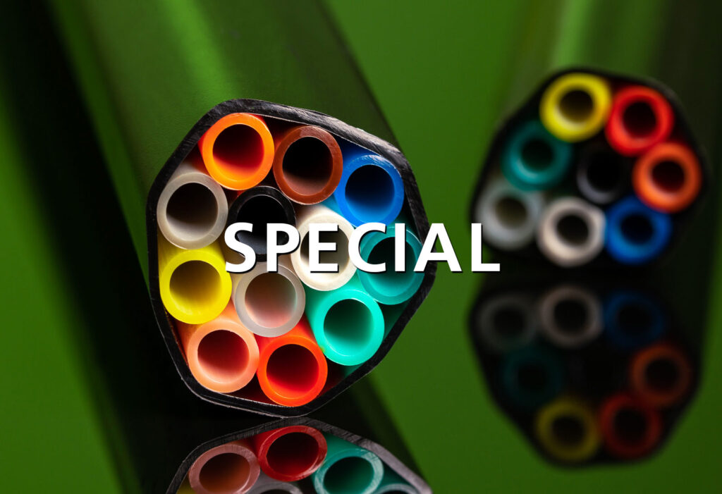 Production of plastic hoses, spirals, pipes, profiles and flat tape